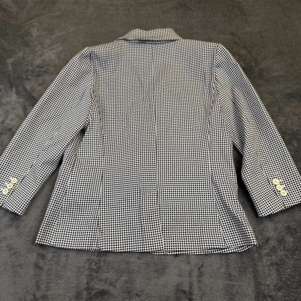 Rafaella Weekend Blazer Womens Small Black Gingham Single Button Stretch - Picture 4 of 11